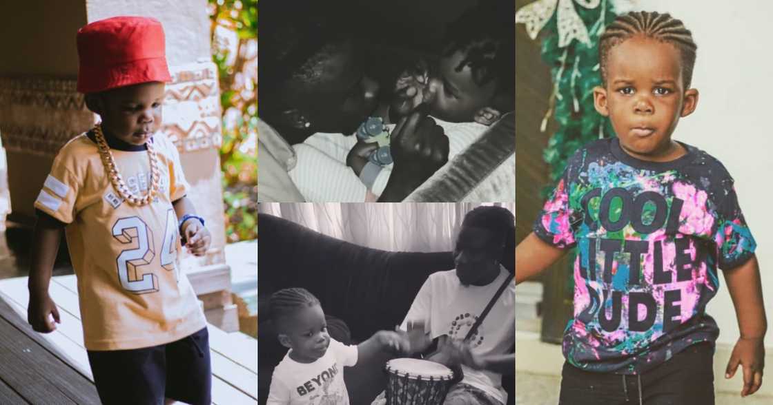 Stonebwoy teaches only son Janam Ewe, video of adorable father-son moment pops up