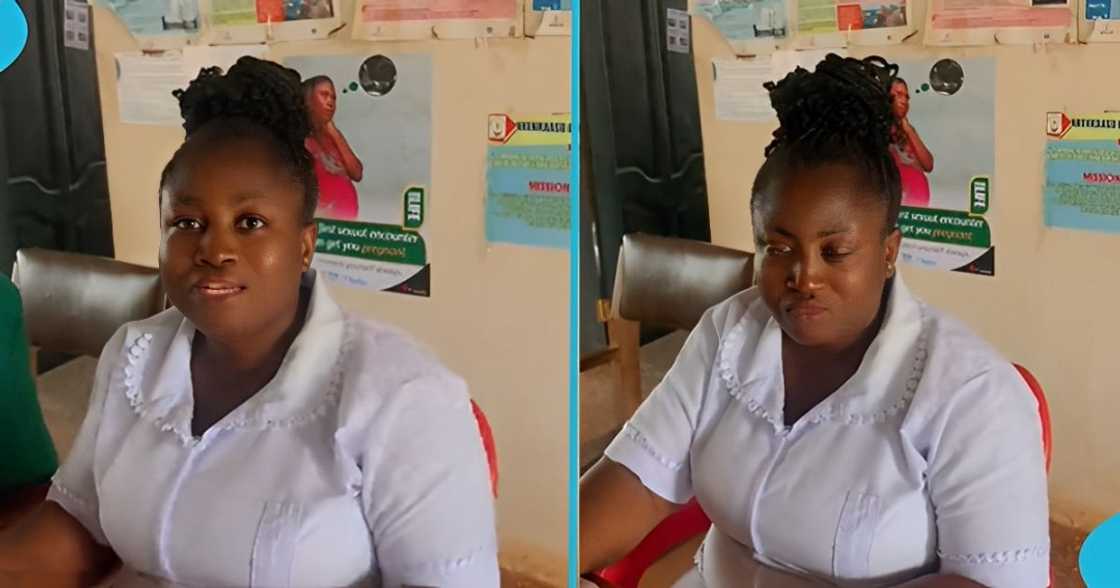 A senior Ghanaian nurse cries after her junior throws her Gobɛ into a refuse bin.