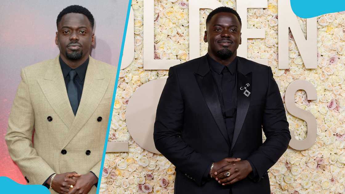 Daniel Kaluuya at the "Sinners" European Premiere (L) and the red carpet at the 81st Annual Golden Globe Awards (R) Daniel Kaluuya at the "Sinners" European Premiere (L) and the red carpet at the 81st Annual Golden Globe Awards (R)
