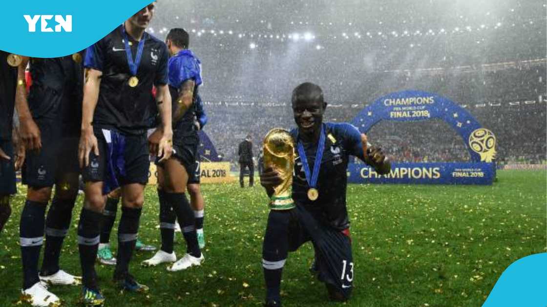 N'Golo Kante celebrates World Cup triumph with France. N'Golo Kante celebrates World Cup triumph with France.