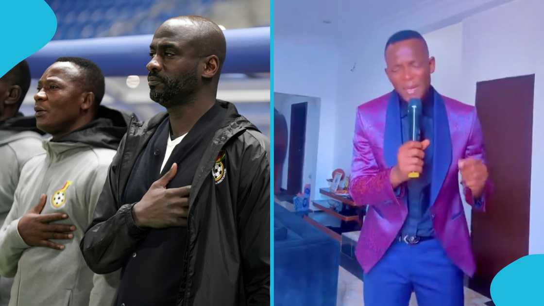 John Paintsil channelled his inner gospel musician as he performed a popular Chrisitan song. John Paintsil channelled his inner gospel musician as he performed a popular Chrisitan song.