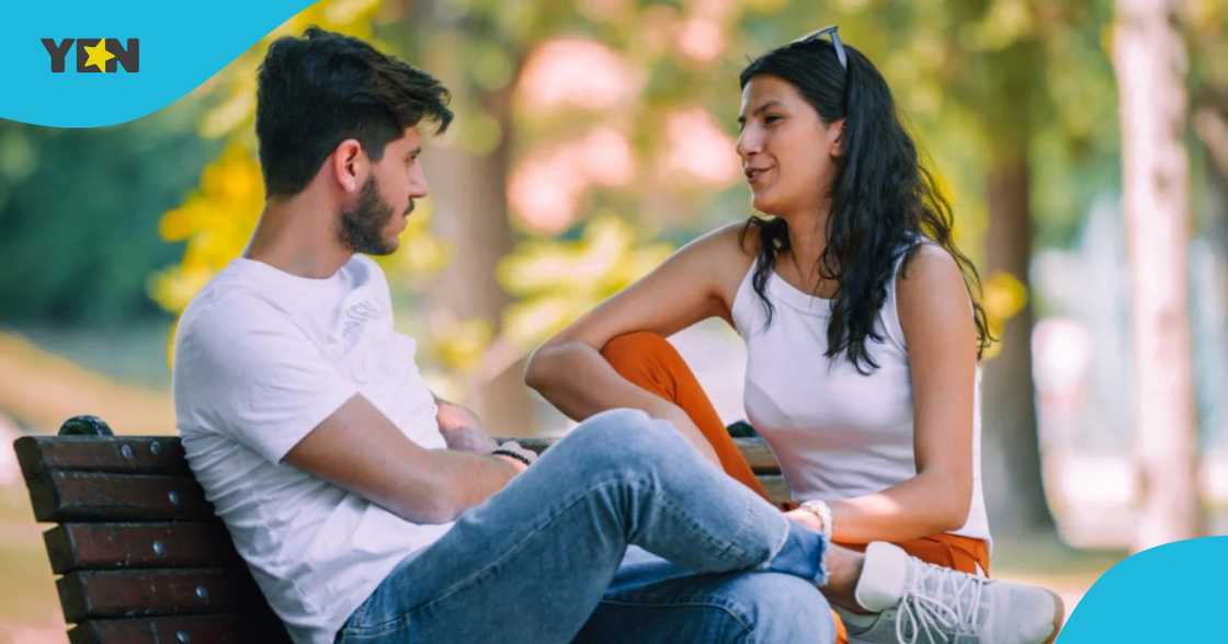 white couple sitting