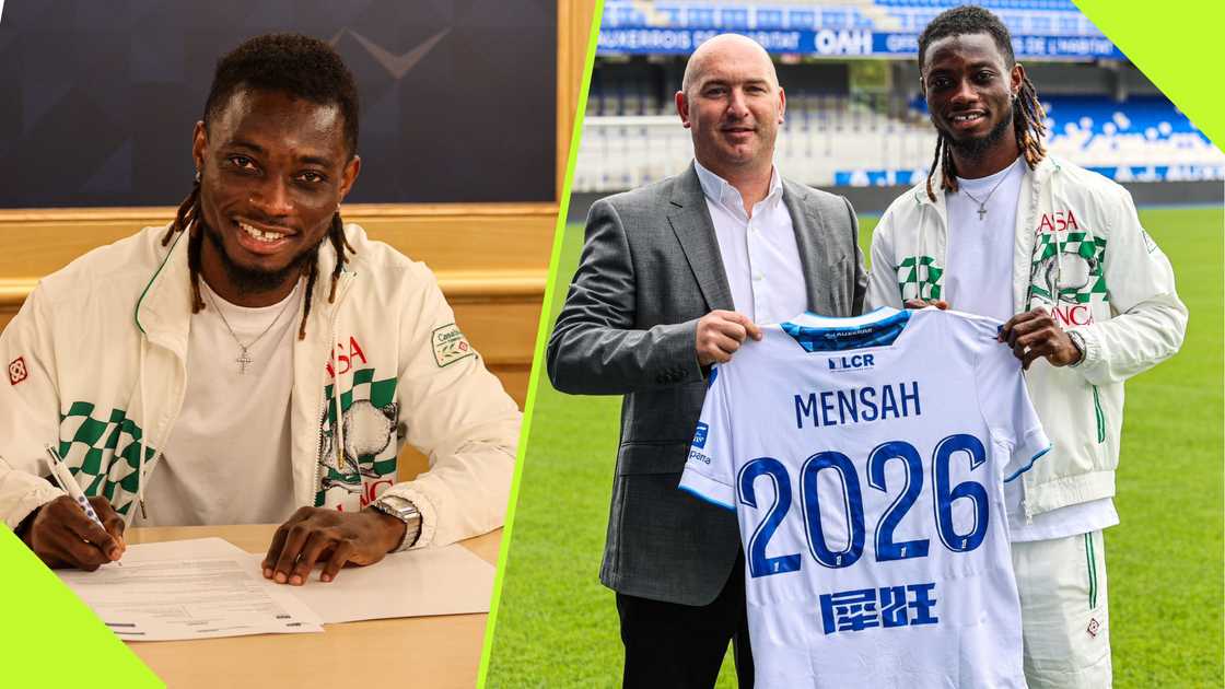 Gideon Mensah at AJ Auxerre. Gideon Mensah at AJ Auxerre.