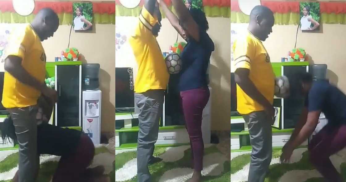 Ghanaian couple start beautiful football challenge; video causes massive stir online Ghanaian couple start beautiful football challenge; video causes massive stir online