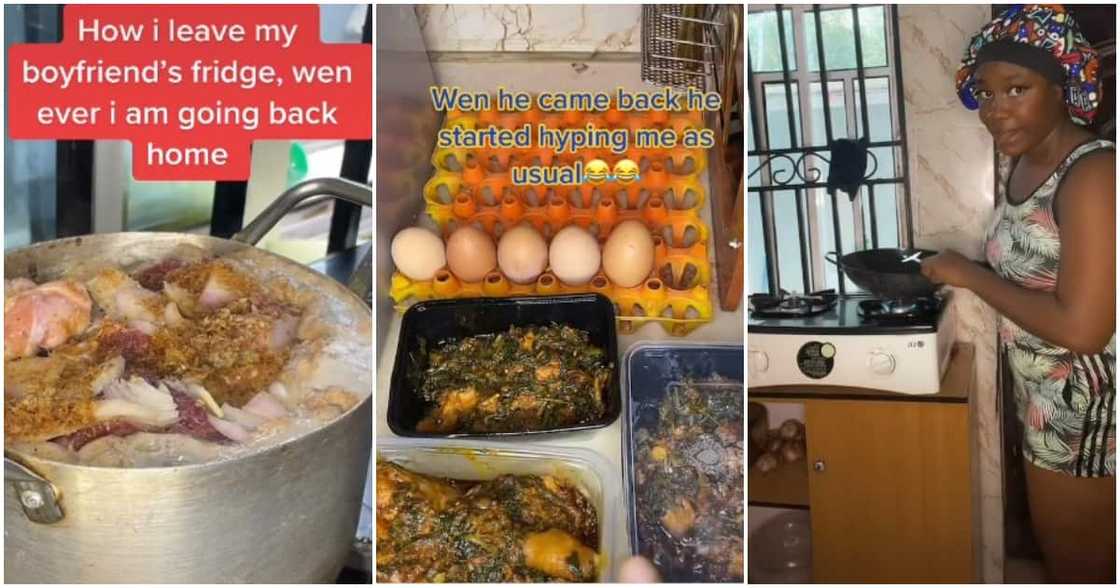 Fridge, boyfriend, Nigerian lady, eforiro soup, relationship gist