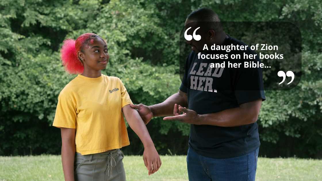 A father talking to his daughter A father talking to his daughter