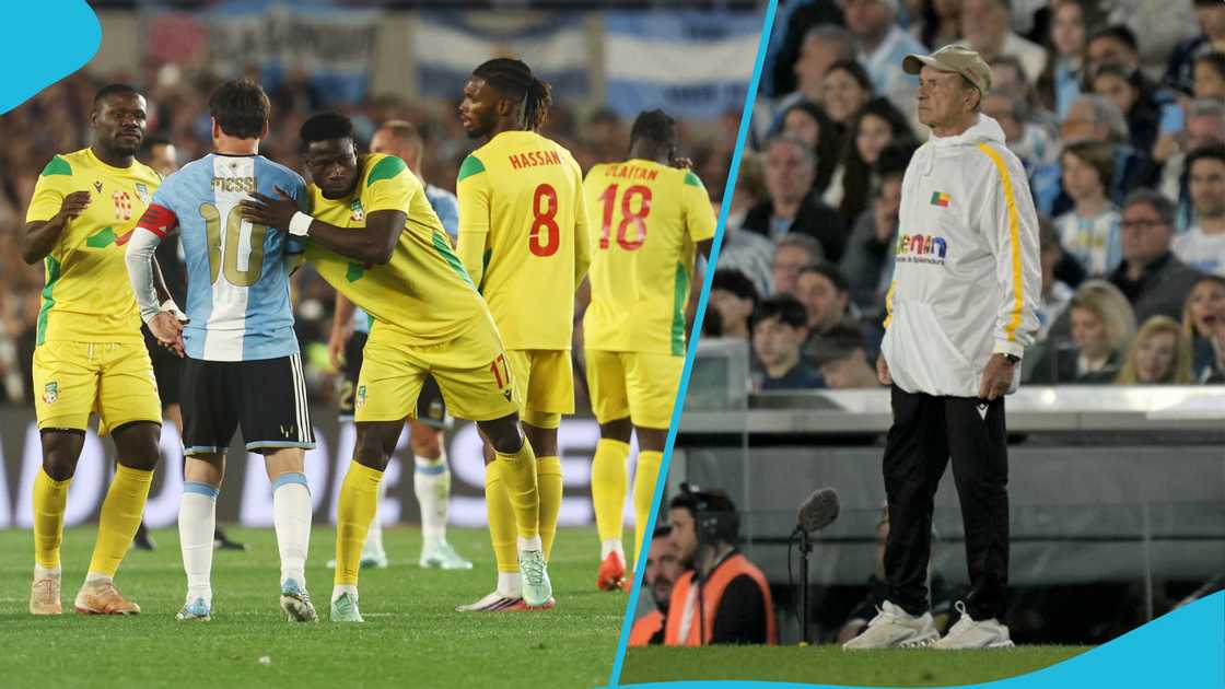 Gernot Rohr, Lionel Messi, Messi farewell match, Argentina 3-0 Benin, Argentina national team, Benin national team, Messi shirt exchange, Messi final international appearance, Argentina security at Monumental Stadium, Sessi D'Almeida tribute to Messi.