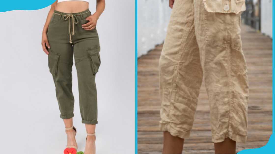 Women wearing cropped cargo pants