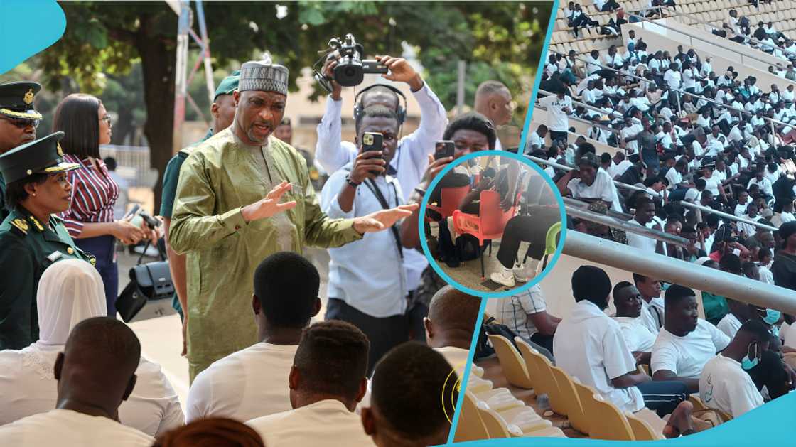 Aliu Mahama Sports Stadium, medical screening, Tamale, overcrowding, security service recruitment, applicant concerns, protocol treatment, crowd control, Northern Region, Ministry of the Interior, stampede