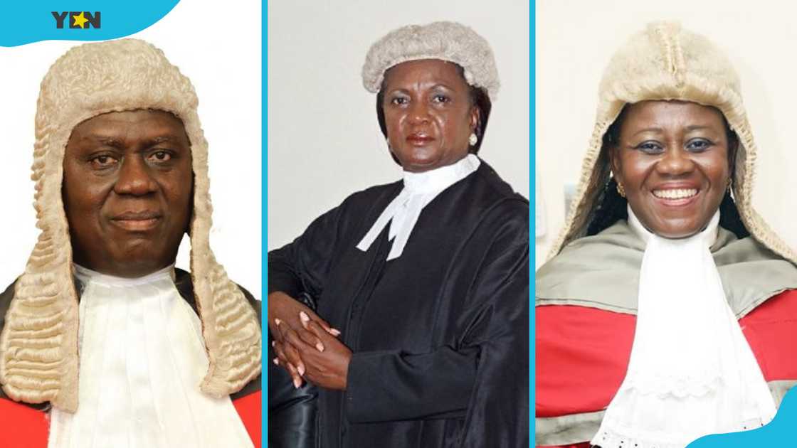 Chief Justices Kwasi Anin Yeboah (L), Georgina Theodora Wood and Gertrude Araba Esaaba Sackey Torkornoo (R) Chief Justices Kwasi Anin Yeboah (L), Georgina Theodora Wood and Gertrude Araba Esaaba Sackey Torkornoo (R)