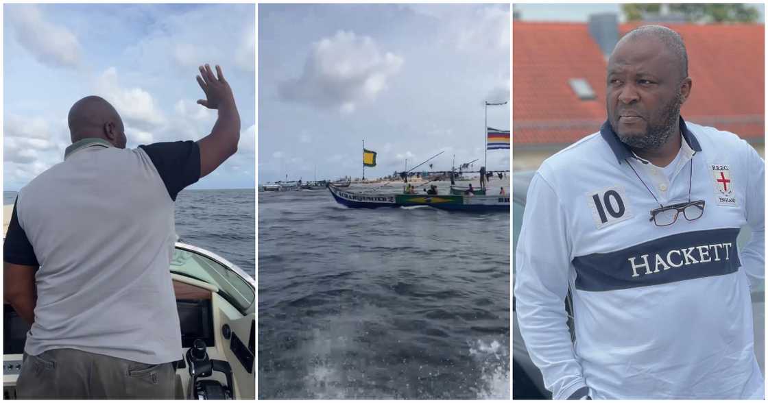 Ibrahim Mahama on boat cruise