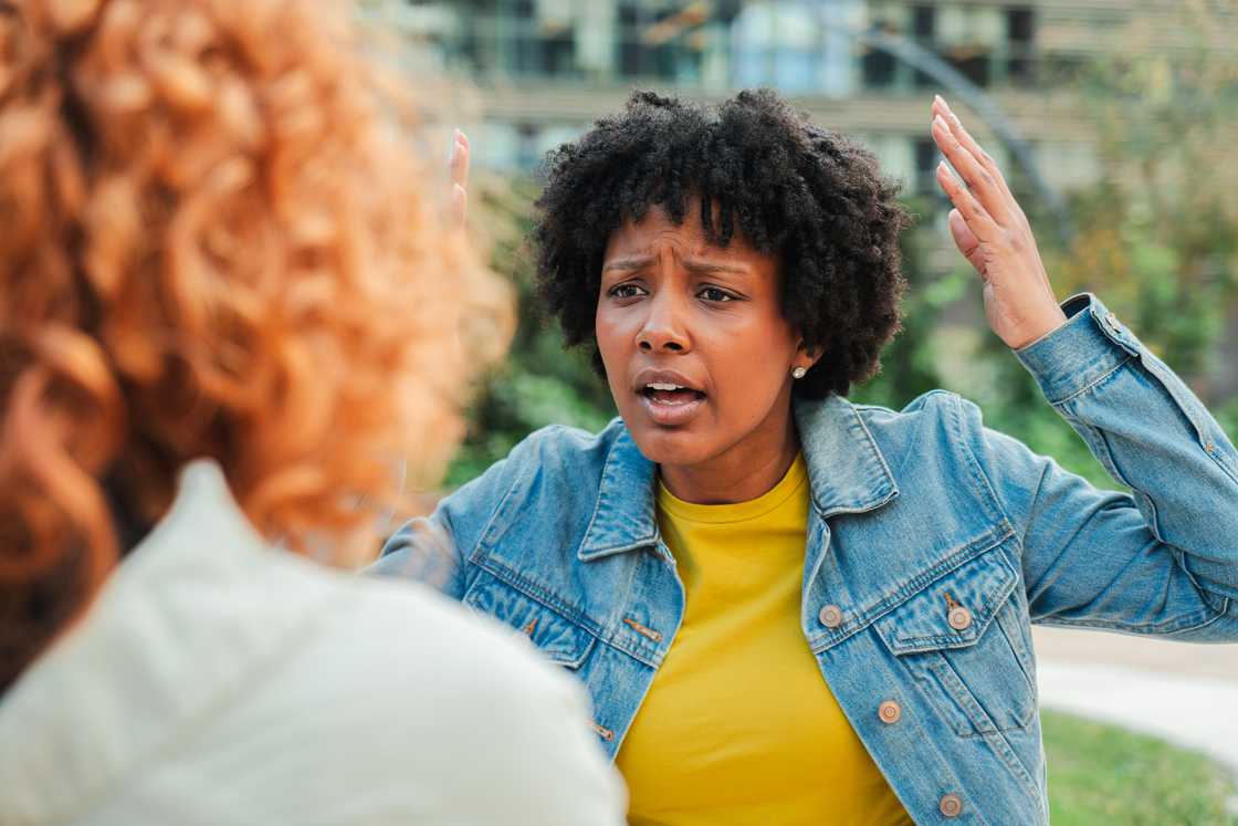 Two women arguing