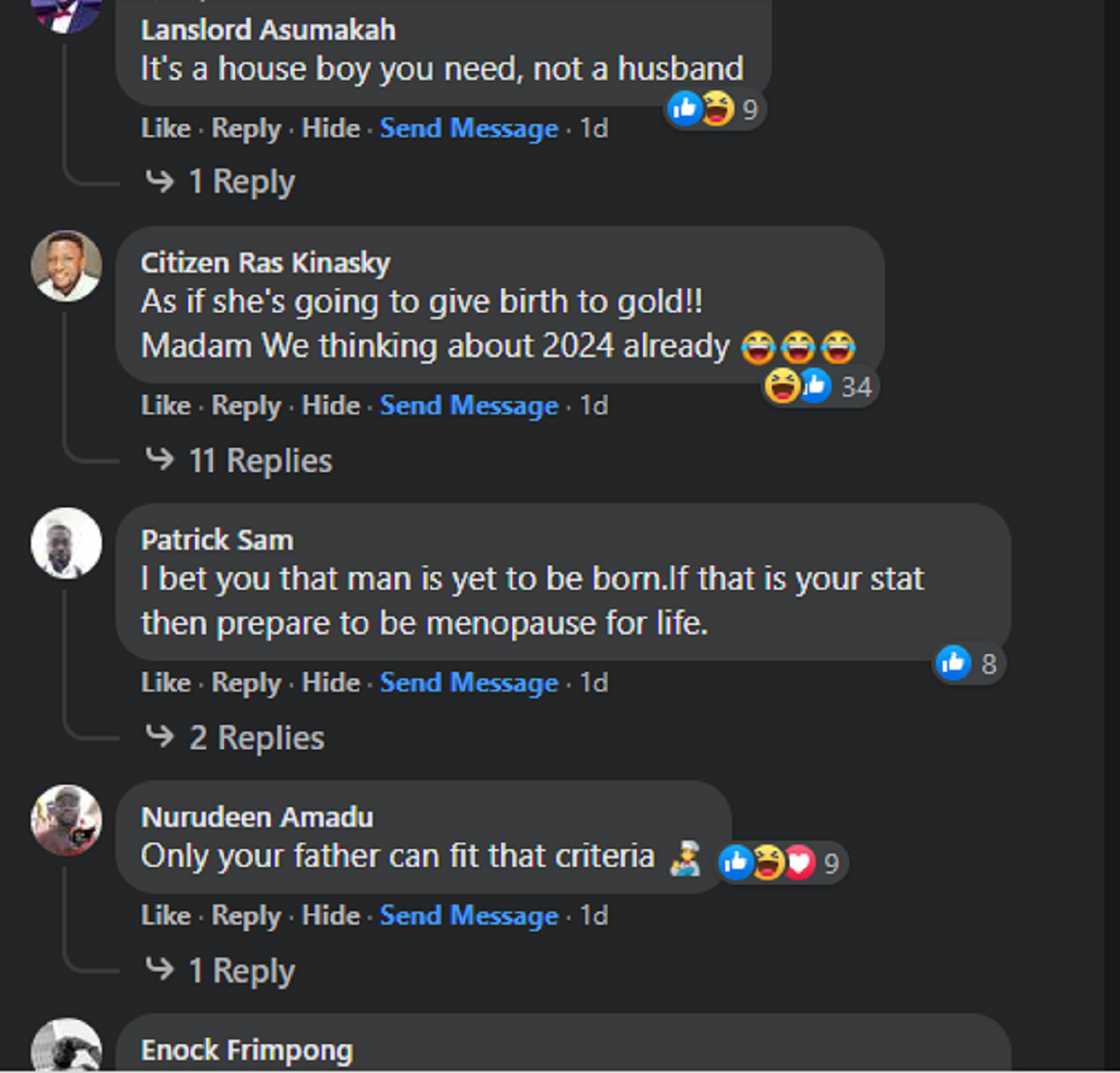 Ghanaian men comments on Bridget Otoo's revelation that she wants a man who can cook and clean Ghanaian men comments on Bridget Otoo's revelation that she wants a man who can cook and clean