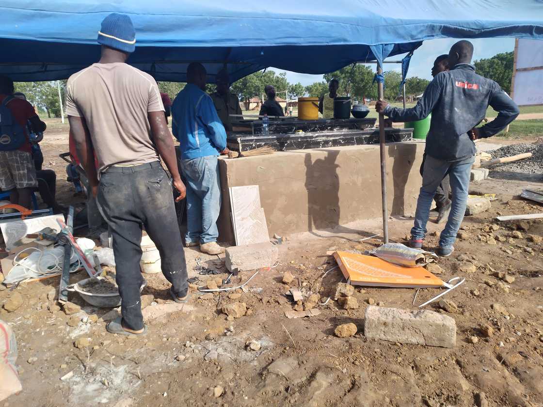Ongoing works at the tomb of Christian Atsu