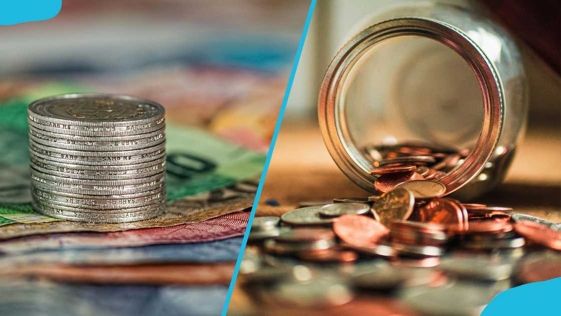 Money coins and notes Money coins and notes