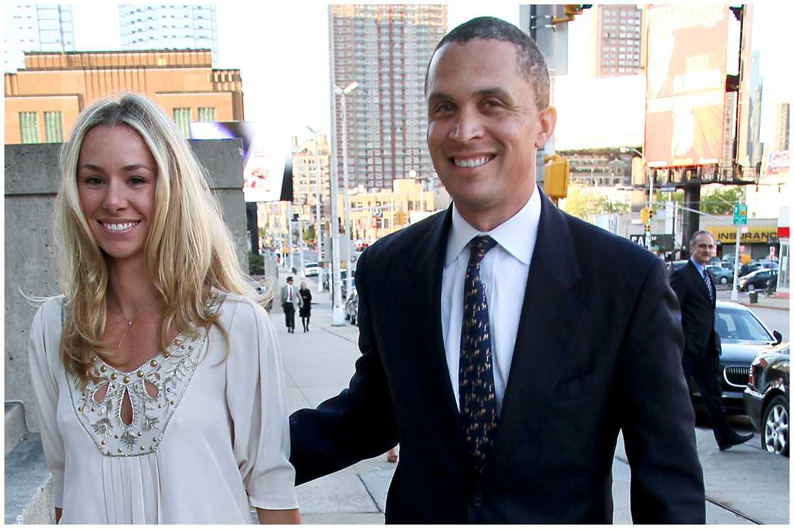 Harold Ford Jr and Emily Threlkeld arrive for the Robin Hood Foundation gala in New York, U.S.