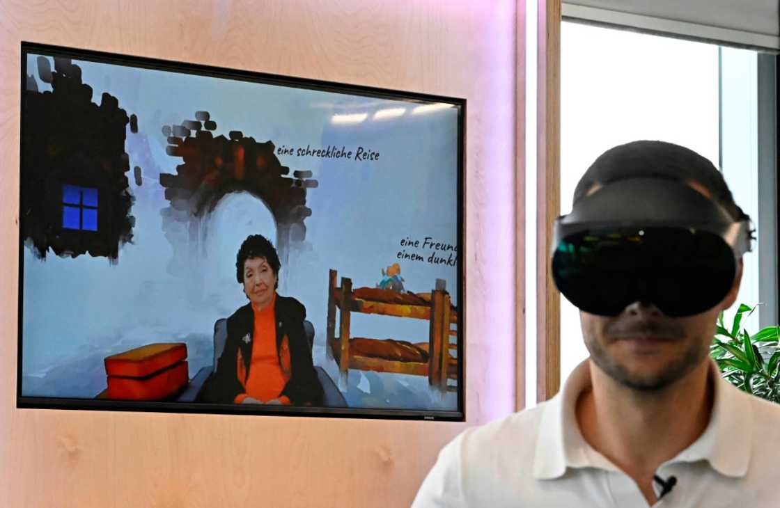 Through artificial intelligence, users of the VR headset can have a "conversation" with Holocaust survivor Inge Auerbacher, asking about her encounters with heartbreaking loss and occasional heroism. Through artificial intelligence, users of the VR headset can have a "conversation" with Holocaust survivor Inge Auerbacher, asking about her encounters with heartbreaking loss and occasional heroism.