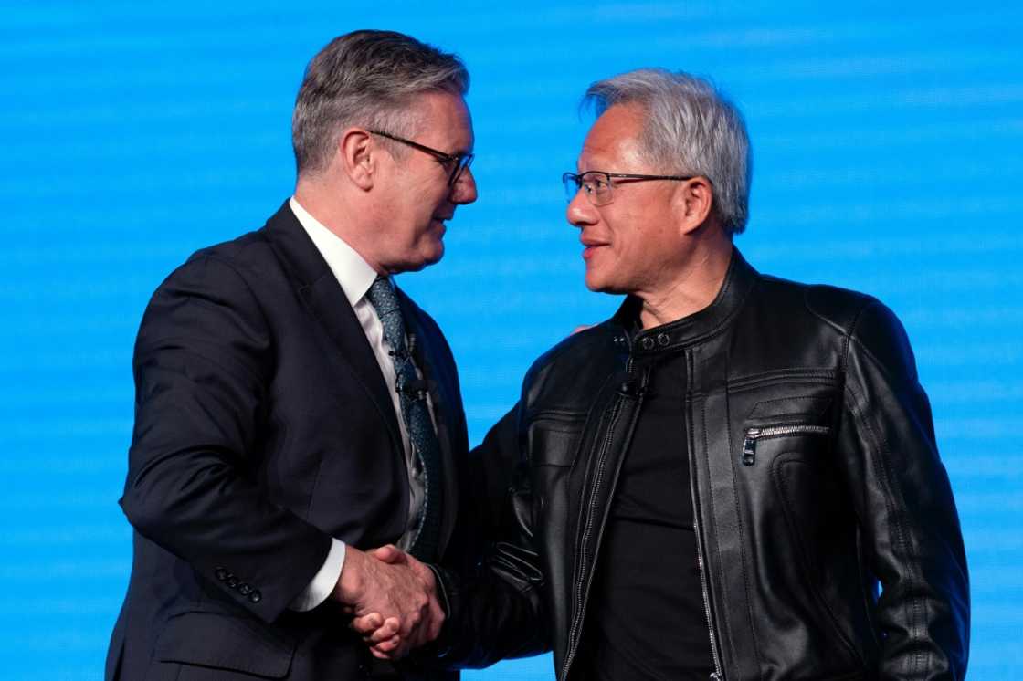 Britain's Prime Minister Keir Starmer greeted Nvidia CEO Jensen Huang at London Tech Week Britain's Prime Minister Keir Starmer greeted Nvidia CEO Jensen Huang at London Tech Week