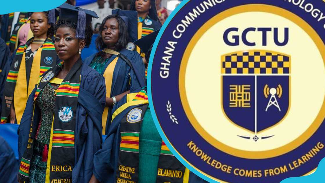 Ghana Technology University College graduation day and logo Ghana Technology University College graduation day and logo