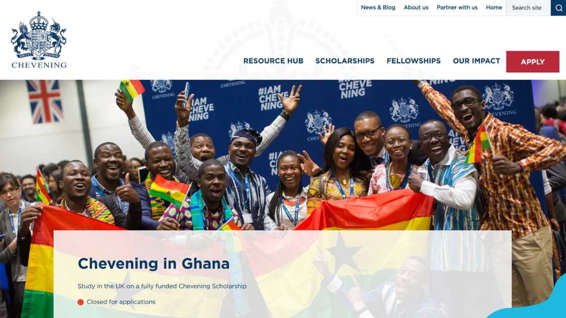 The Chevening website homepage. The Chevening website homepage.