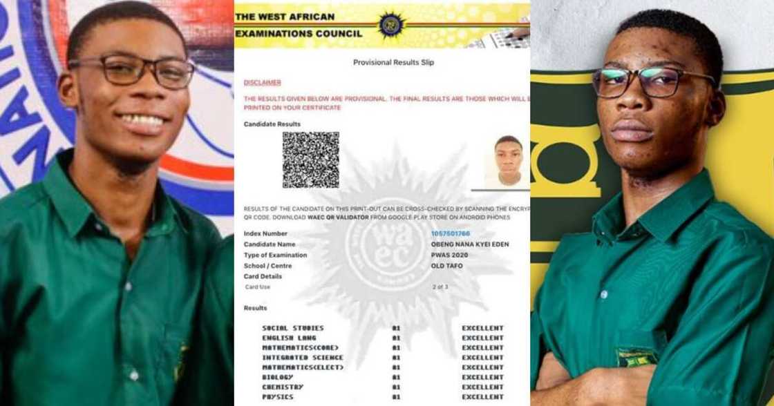 Prempeh's Eden Obeng's WASSCE results Prempeh's Eden Obeng's WASSCE results