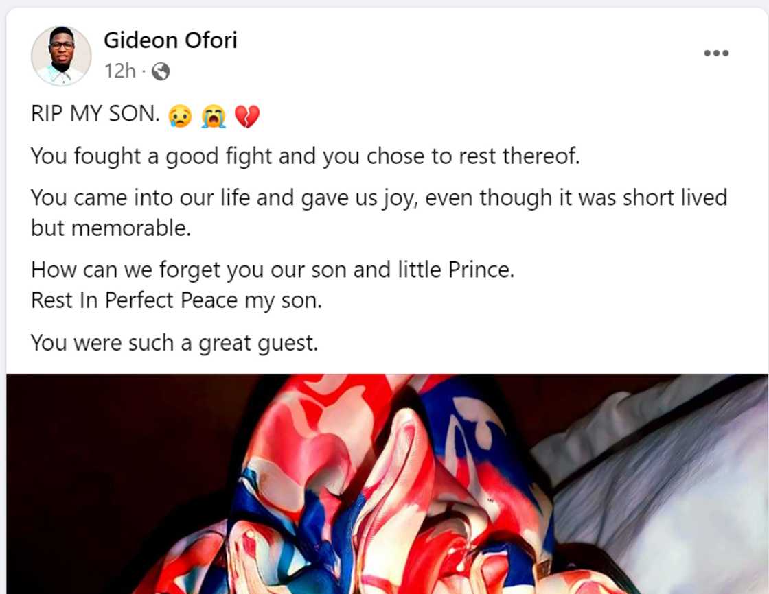 Screenshot of Gideon Ofori's post.