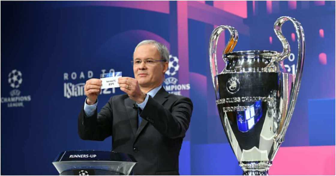 A file photo of a past Champions League draw. Credit: Getty Images. A file photo of a past Champions League draw. Credit: Getty Images.
