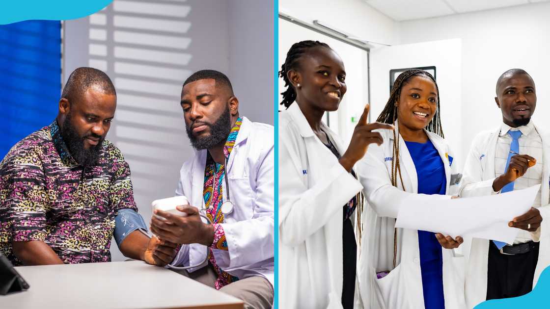 Medical students at the hospital. Medical students at the hospital.
