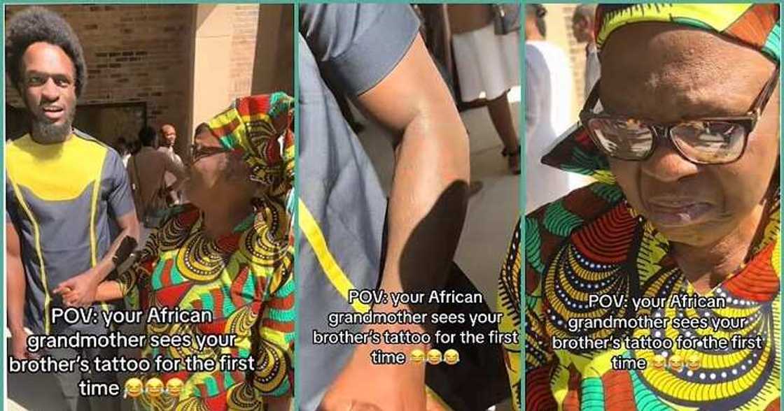 Grandma disappointed after seeing grandson's tattoos Grandma disappointed after seeing grandson's tattoos