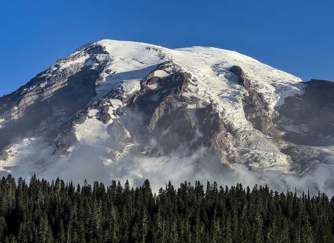 A clear view of Mount Rainier