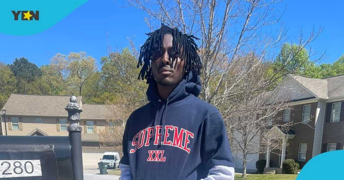 Kofi Mole shares a brooding look for the camera amid recent allegations from influencer, Bongo Ideas.