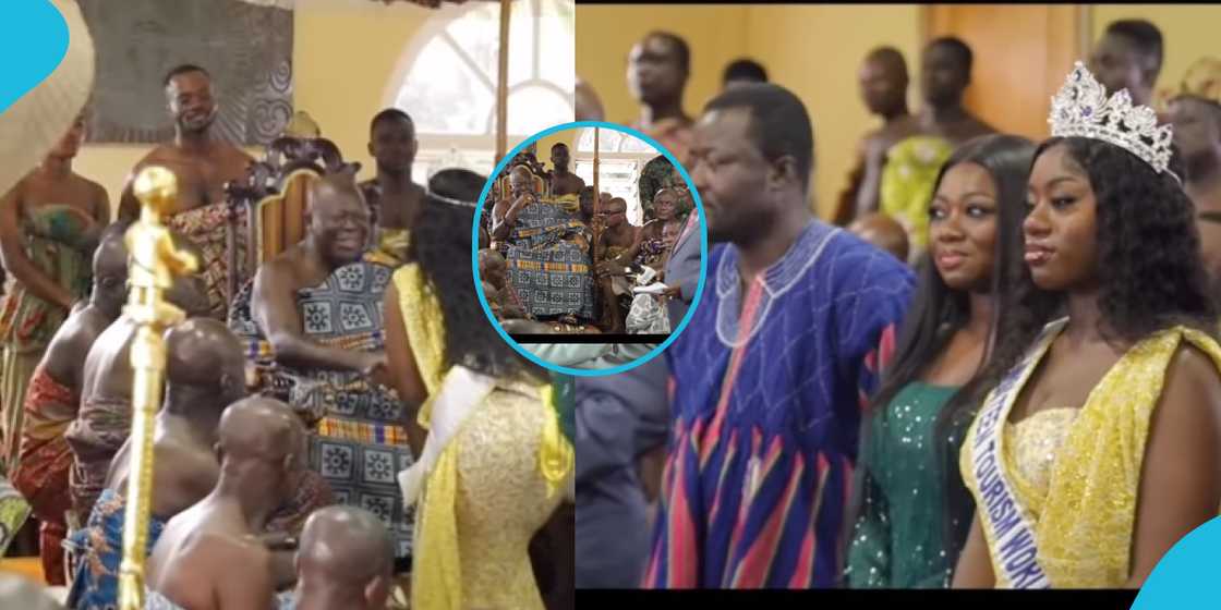 Stacy Amoateng and her daughter Miss Teen Tourism World 2022 meet Otumfuo. Stacy Amoateng and her daughter Miss Teen Tourism World 2022 meet Otumfuo.