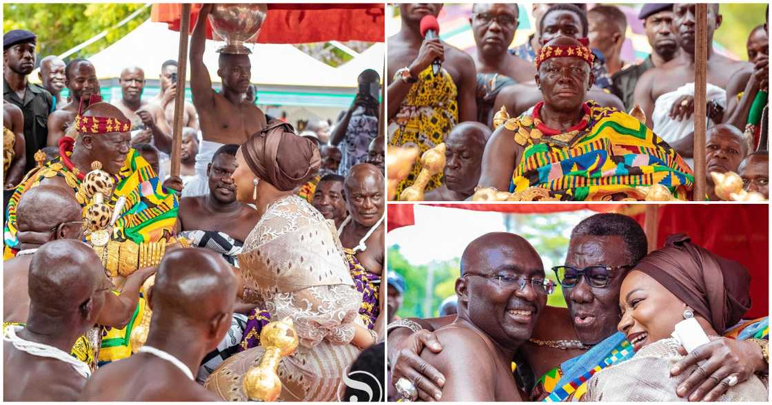 Samira Bawumia Looks Regal In Kente Dress As She Bows To Greet Otumfuo During Akwasidae At Manhyia Palace Samira Bawumia Looks Regal In Kente Dress As She Bows To Greet Otumfuo During Akwasidae At Manhyia Palace