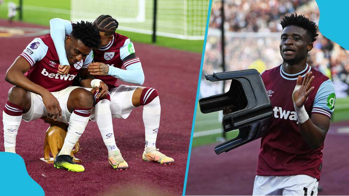 Ghana's Mohammed Kudus has become synonymous with the stool goal celebration. Ghana's Mohammed Kudus has become synonymous with the stool goal celebration.