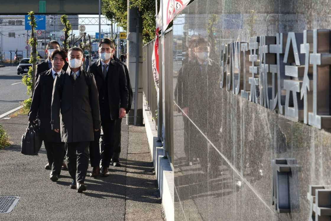 Transport ministry officials arrived at Daihatsu's headquarters for an on-site inspection, which an official said will last until at least early next year Transport ministry officials arrived at Daihatsu's headquarters for an on-site inspection, which an official said will last until at least early next year