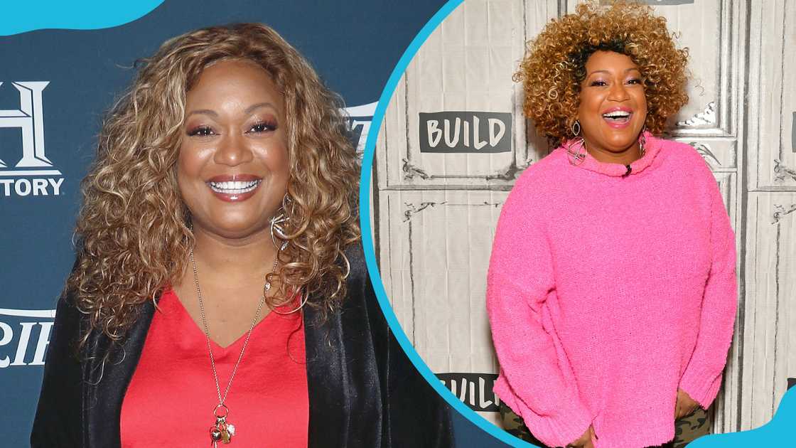 Sunny Anderson attends the 2nd Annual Variety Salute to Service (L). Sunny visits Build Brunch at Build Studio (R)