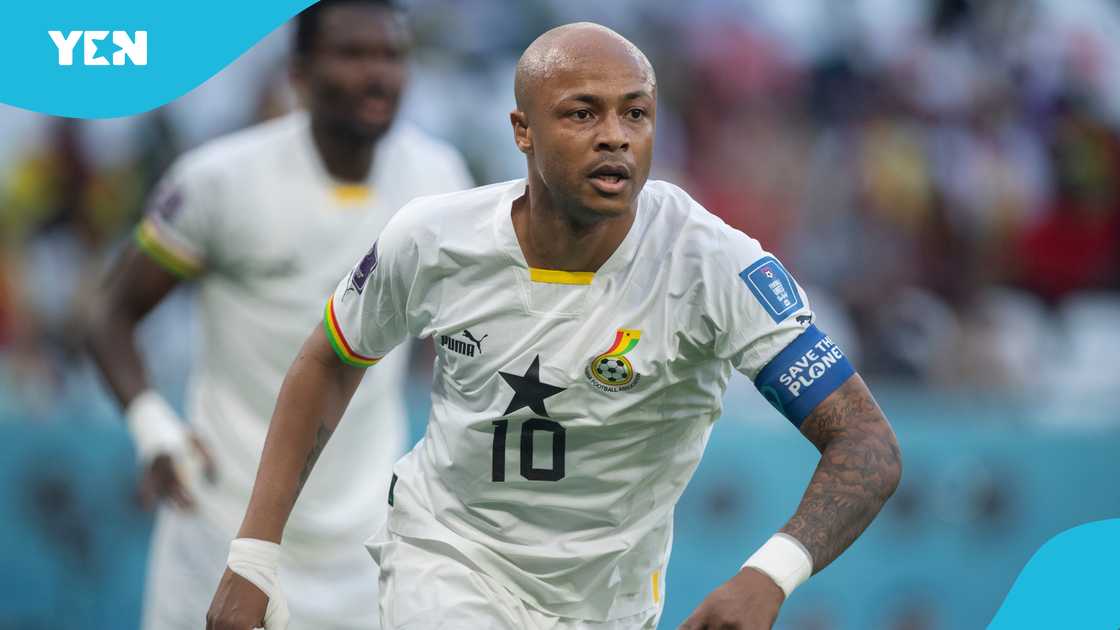 Andre Ayew of Ghana in action during the FIFA World Cup Qatar 2022 Group H match between Korea Republic and Ghana at Education City Stadium on November 28, 2022 in Al Rayyan, Qatar Andre Ayew of Ghana in action during the FIFA World Cup Qatar 2022 Group H match between Korea Republic and Ghana at Education City Stadium on November 28, 2022 in Al Rayyan, Qatar