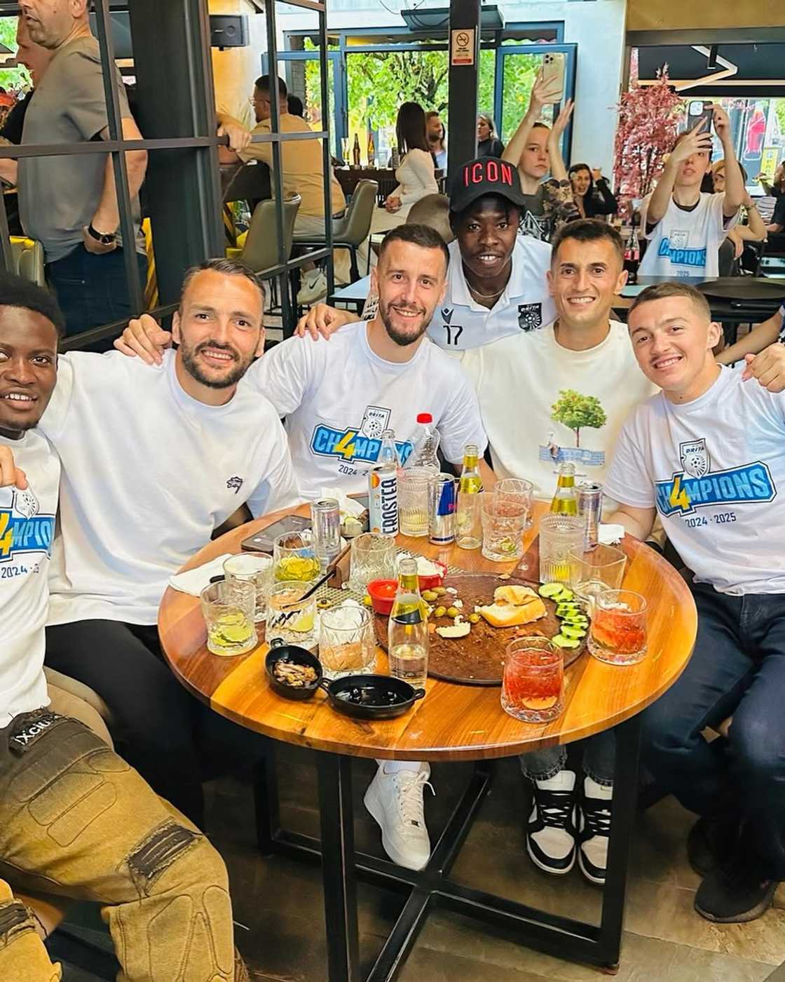 Salifu Ibrahim celebrates with FC Drita teammates after winning the 2024/25 Kosovo elite league on Sunday, May 4, 2025 Salifu Ibrahim celebrates with FC Drita teammates after winning the 2024/25 Kosovo elite league on Sunday, May 4, 2025