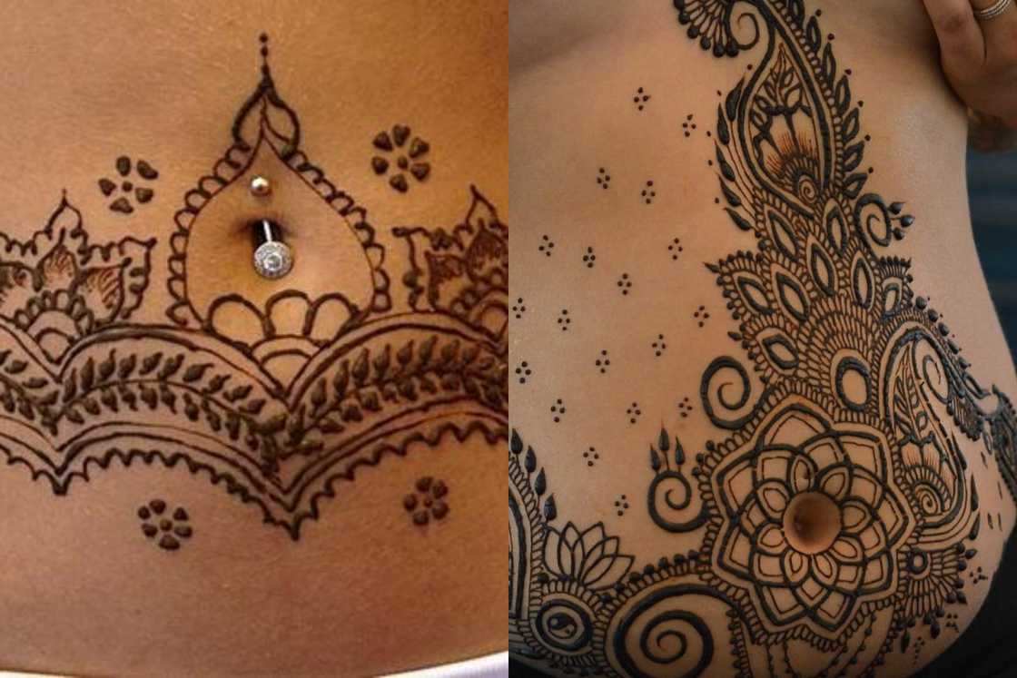 Two ladies with brown henna tattoos Two ladies with brown henna tattoos