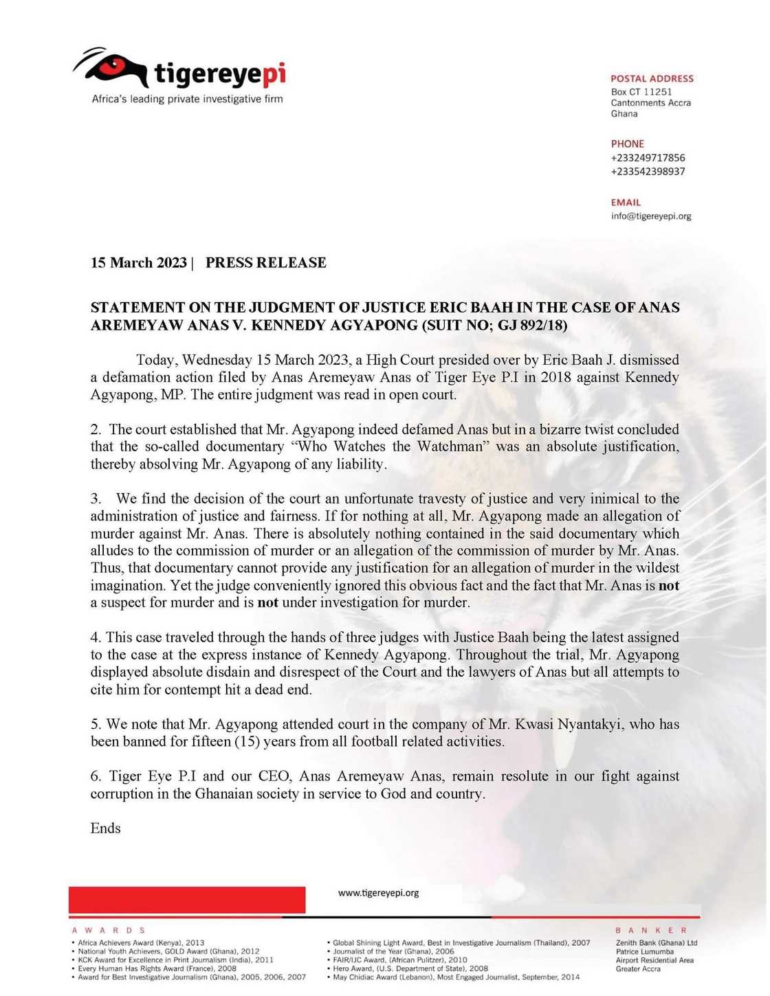 Anas' reaction to Justice Eric Baah's ruling on defamation case against Ken Agyapong. Anas' reaction to Justice Eric Baah's ruling on defamation case against Ken Agyapong.