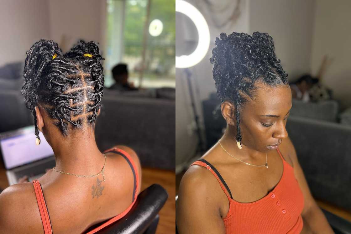 loc styles for short hair