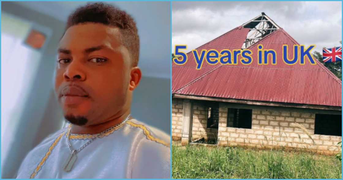 Photo of a Ghanaian man and a house Photo of a Ghanaian man and a house