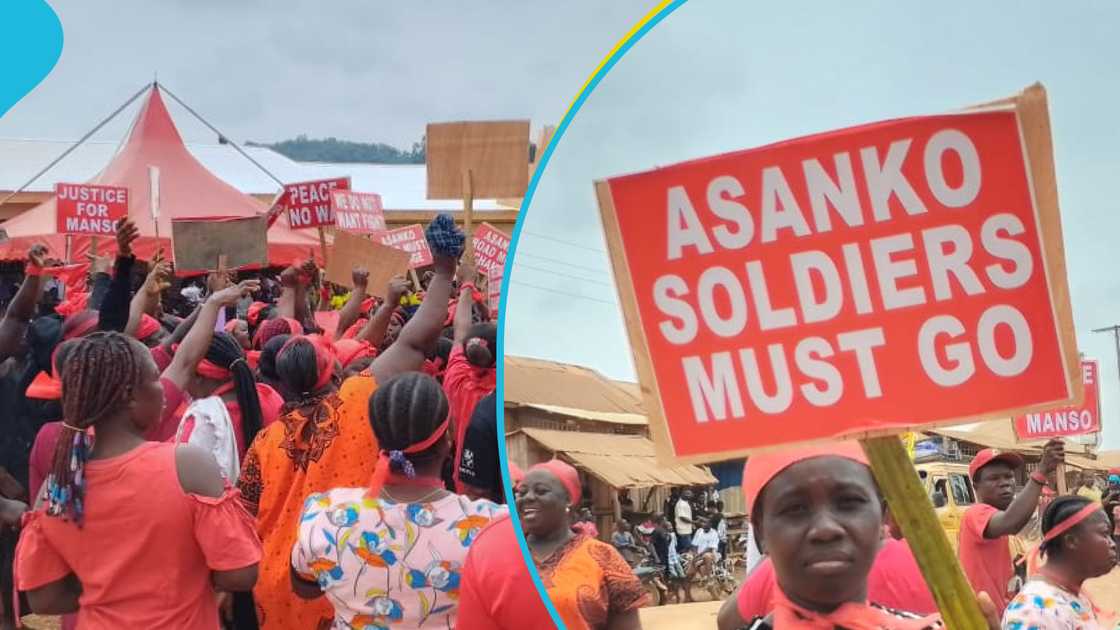 Residents in Mpatuam, Amansie West District, protested over the deaths of two people following clashes with the army over mining personnel. Residents in Mpatuam, Amansie West District, protested over the deaths of two people following clashes with the army over mining personnel.