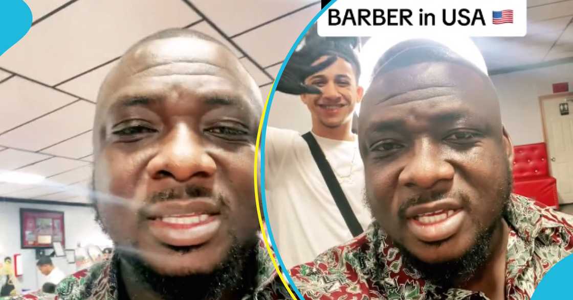 Photo of Ghanaian man at a barbering salon Photo of Ghanaian man at a barbering salon