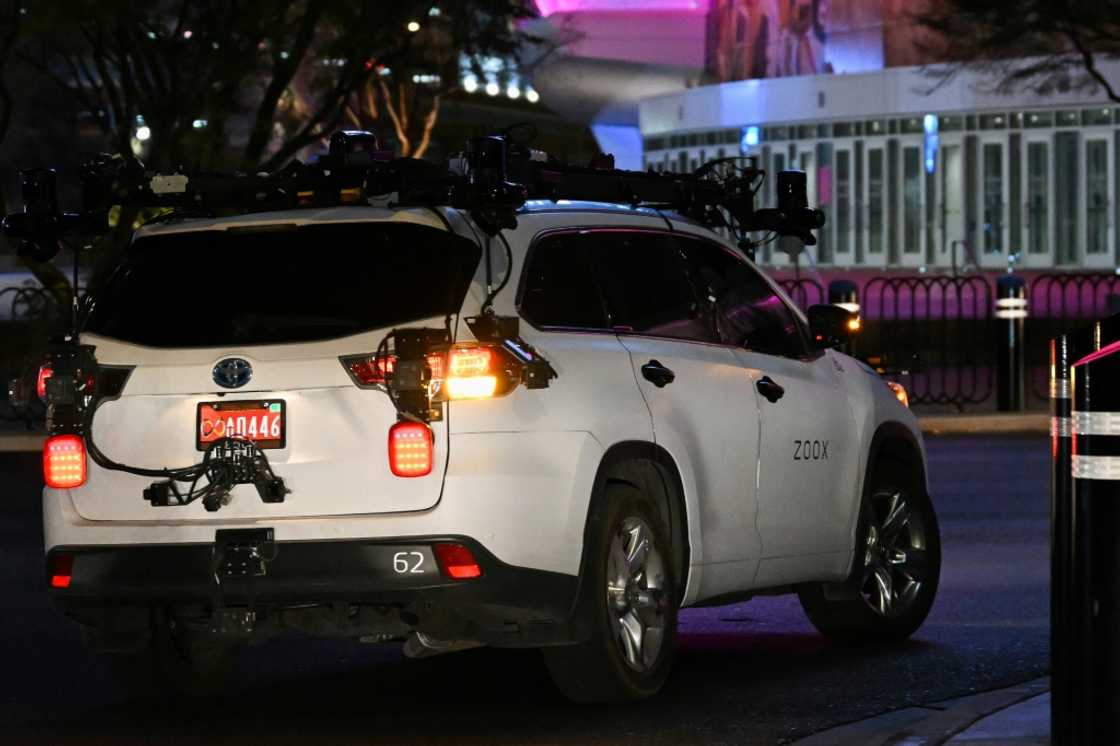 A Toyota sport-utility vehicle modified by Zoox, a subsidiary of Amazon.com, which combines radars, lidar, and cameras to test its software, drives on a road