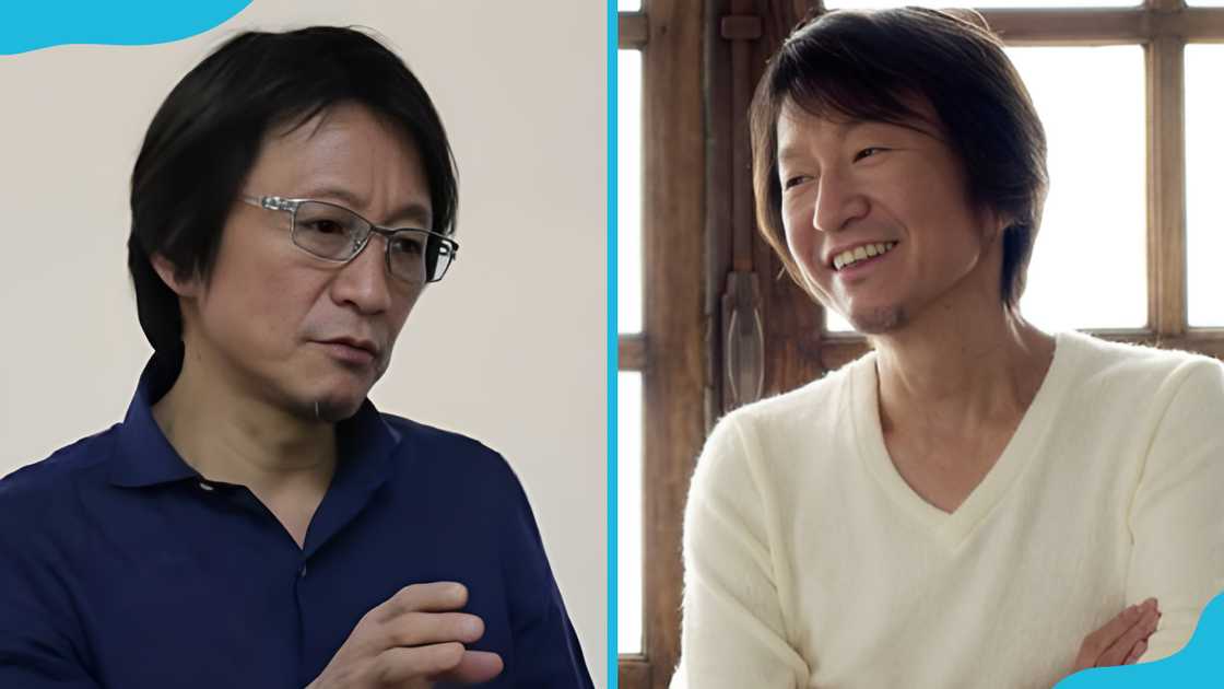 Jūrōta Kosugi is in a room (L). He is in a discussion (R) Jūrōta Kosugi is in a room (L). He is in a discussion (R)