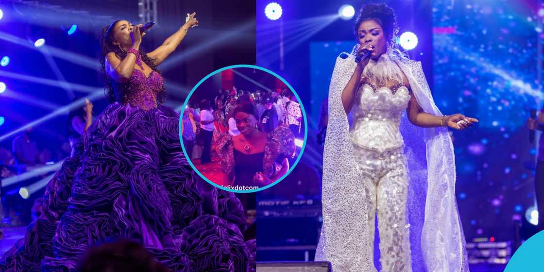 Diana Asamoah Stuns In Stylish Puff Sleeves Dress At Empress Gifty's Concert Diana Asamoah Stuns In Stylish Puff Sleeves Dress At Empress Gifty's Concert