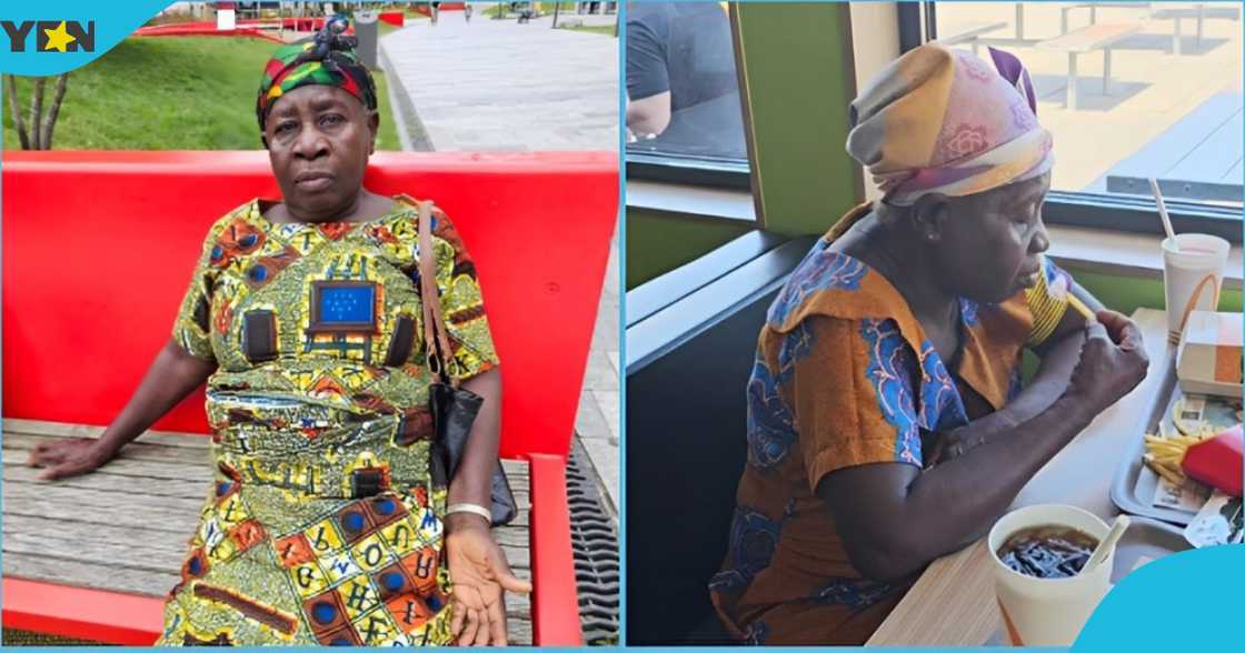 Photo of an elderly Ghanaian woman who wants to stay in Belgium permanently, travel abroad