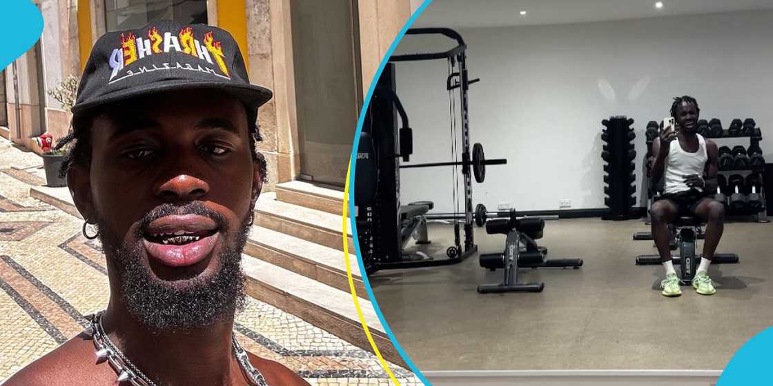 Black Sherif sings in the gym Black Sherif sings in the gym