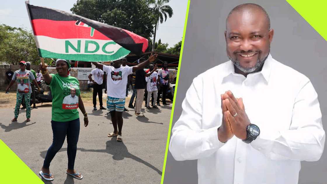 MP-elect for Berekum West Dickson Kyere-Duah believes his sports message helped him beat his rival in the 2024 elections. Photos by Nipah Dennis/Getty and @NDC_Bono/X. MP-elect for Berekum West Dickson Kyere-Duah believes his sports message helped him beat his rival in the 2024 elections. Photos by Nipah Dennis/Getty and @NDC_Bono/X.